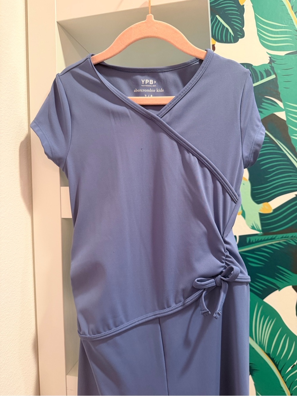Abercrombie Kids Girls periwinkle wrap-style jumpsuit size 7/8
